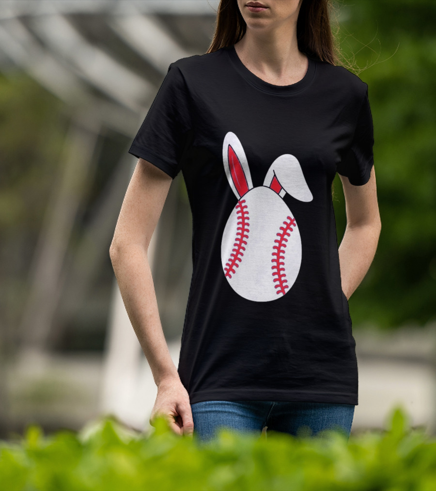 Happy Easter Bunny Ears Baseball Egg T-Shirt