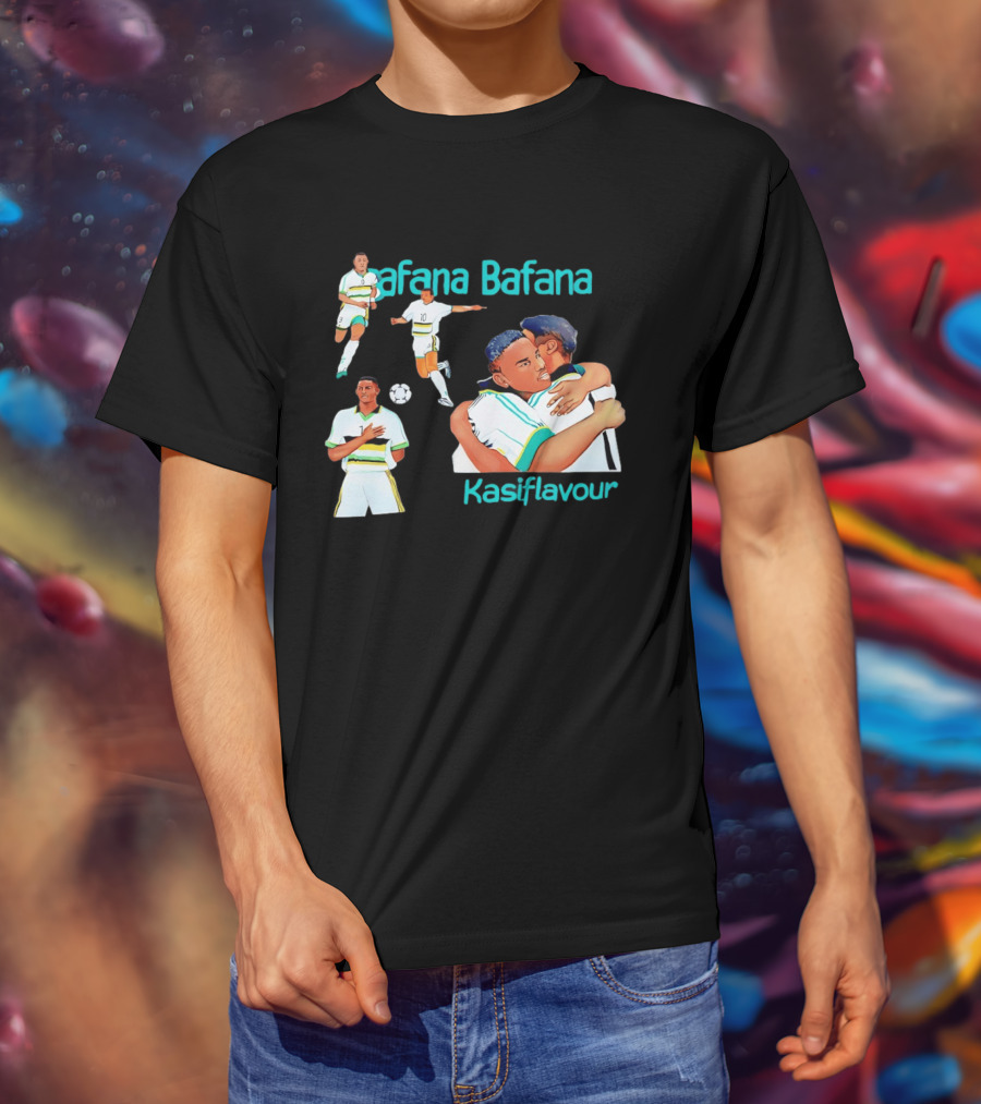 Bafana Bafana Kasi Flavour South African Football Players With Soccer Ball And Embrace T-Shirt