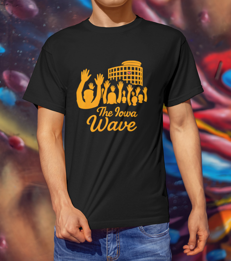 Iowa Hawkeyes The Iowa Wave Hospital Heart Gesture Iconic Fan Tradition T-Shirt