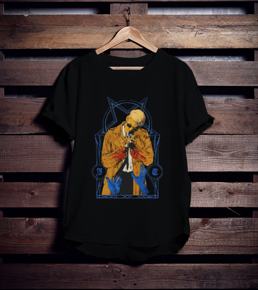 John Constantine Smoking Trench Coat Hellblazer DC Comics J C T-Shirt