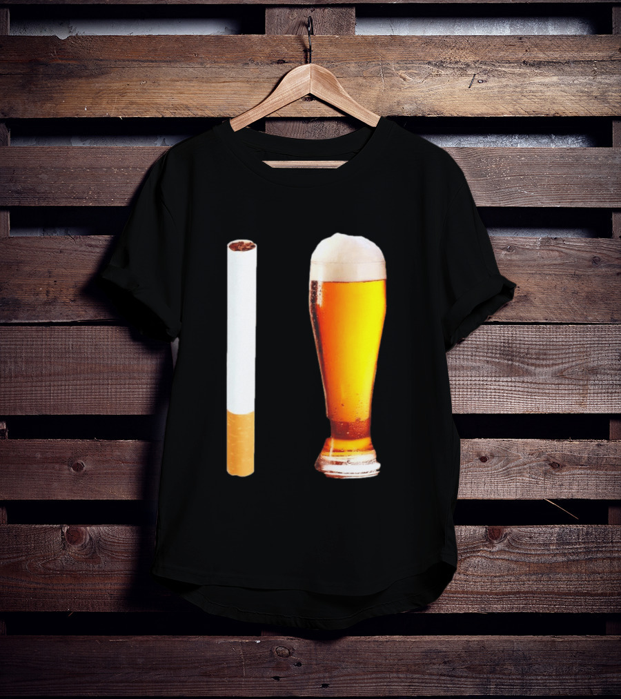 Cigarette And Beer Combo Classic Symbolic Pair T-Shirt