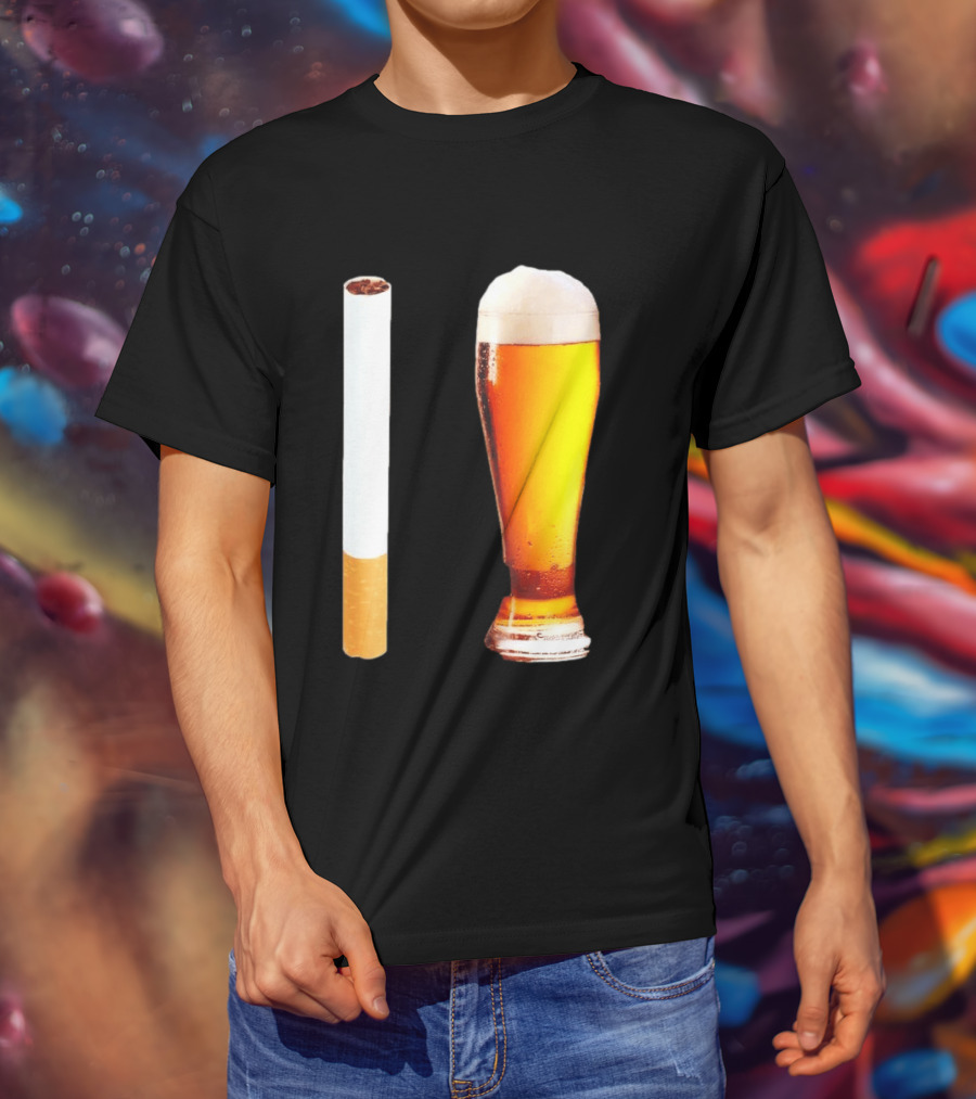 Cigarette And Beer Combo Classic Symbolic Pair T-Shirt