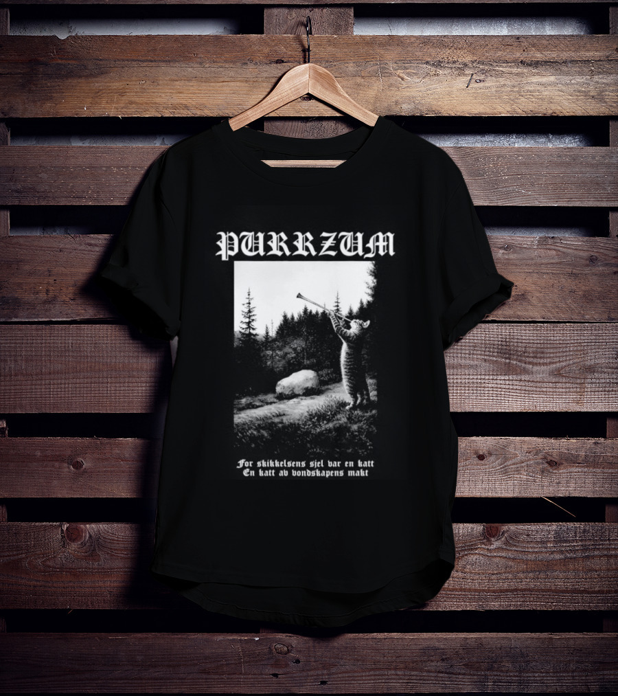 Purrzum Skikkelsens Sjel Var En Katt En Katt Av Vondskapens Makt Filosofem T-Shirt