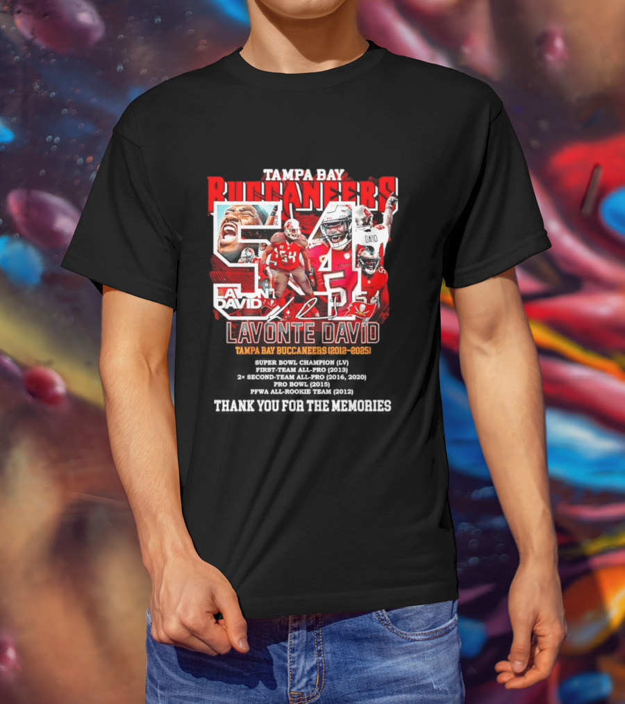 Lavonte David Tampa Bay Buccaneers 54 Thank You For The Memories 2012 2025 T-Shirt