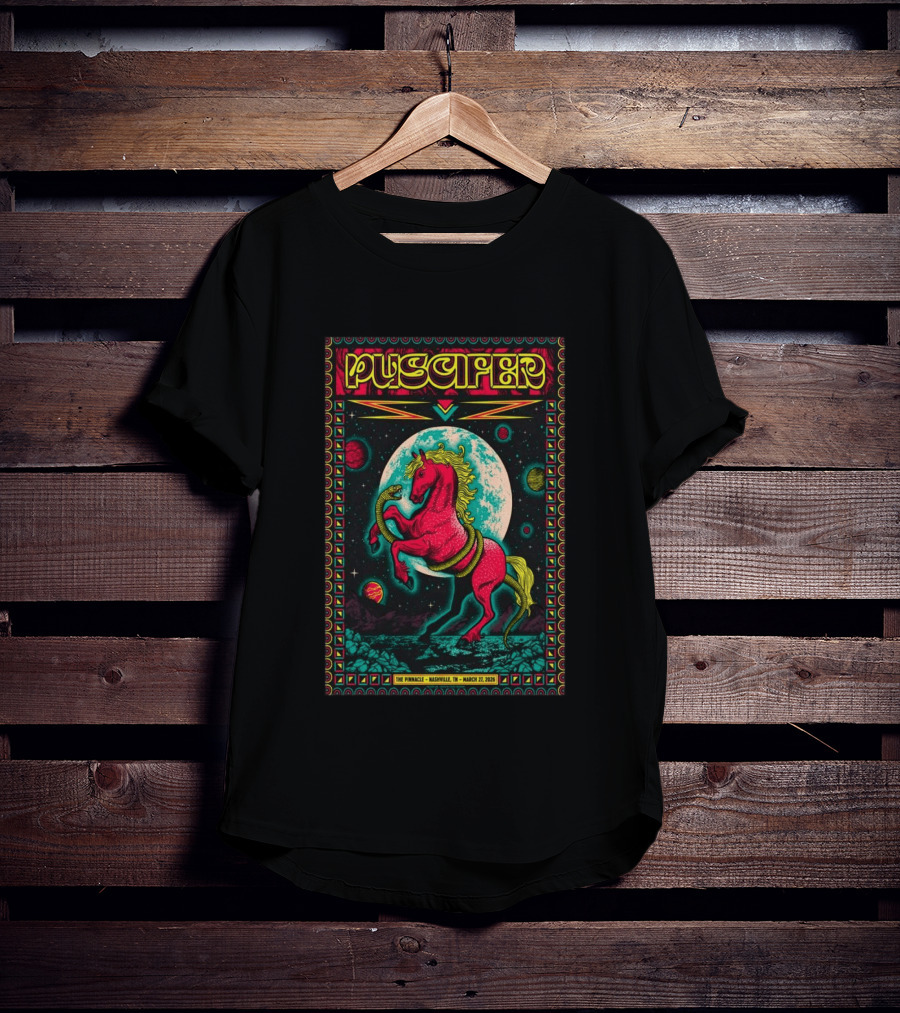 Puscifer The Pinnacle Nashville TN March 27 2026 Psychedelic Unicorn Snake Moon Planets T-Shirt