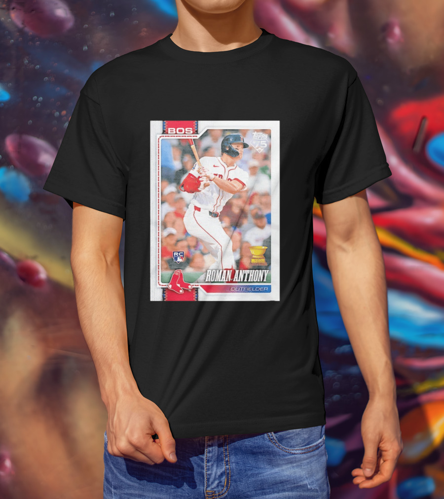 Roman Anthony Boston Red Sox Rookie Card Outfielder Topps 75th Anniversary T-Shirt