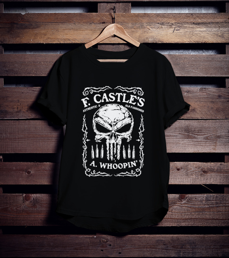 F. Castle's A. Whoopin Skull Punishment Wine Brand T-Shirt