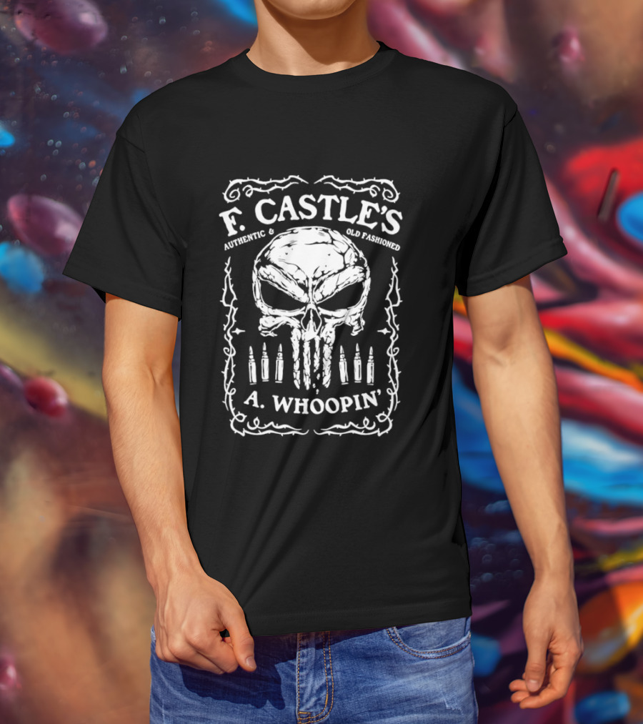 F. Castle's A. Whoopin Skull Punishment Wine Brand T-Shirt