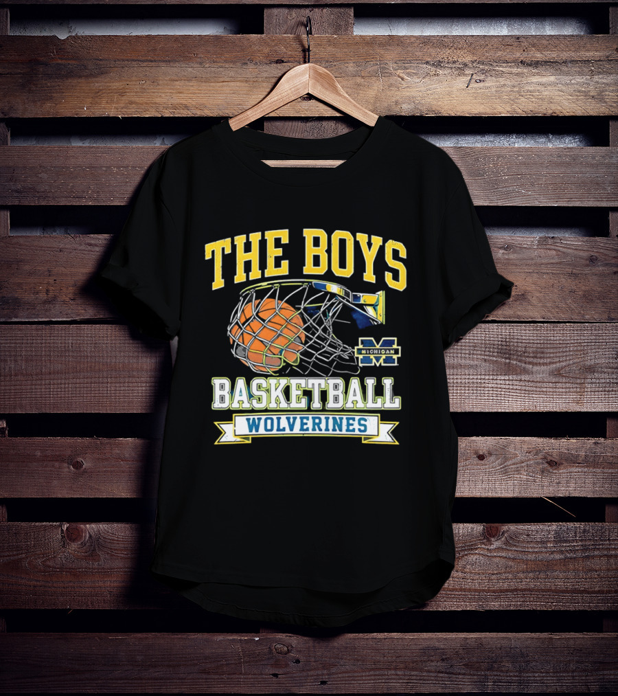 The Boys Basketball Wolverines Michigan M Hoops Sports Team T-Shirt