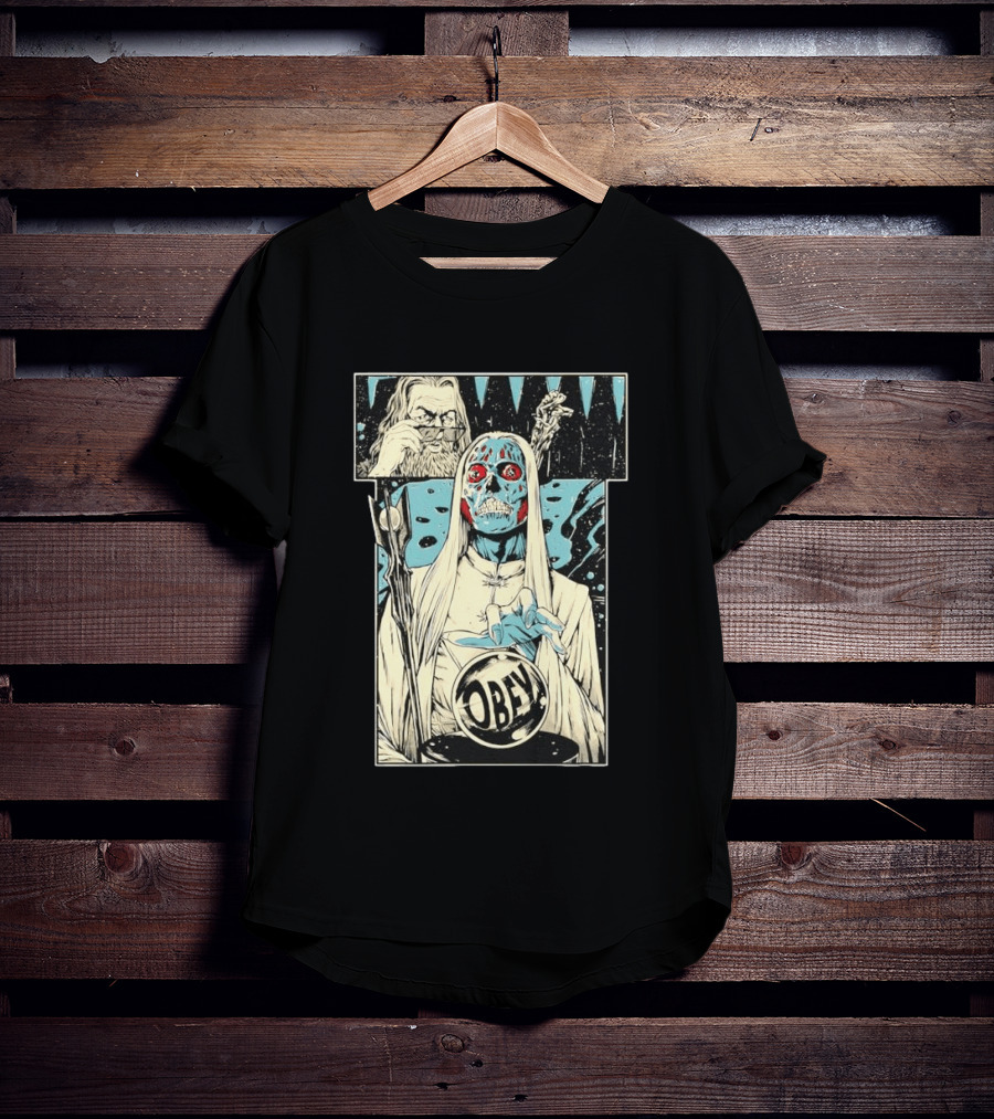 The Lord Of Obedience Obey Visionary Collide They Live X Lord Of The Ring T-Shirt