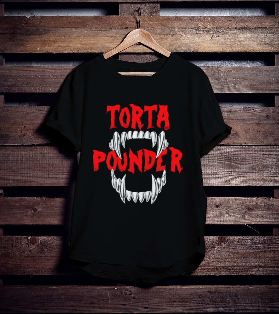Torta Pounder Vampire Fangs Bold Red T-Shirt