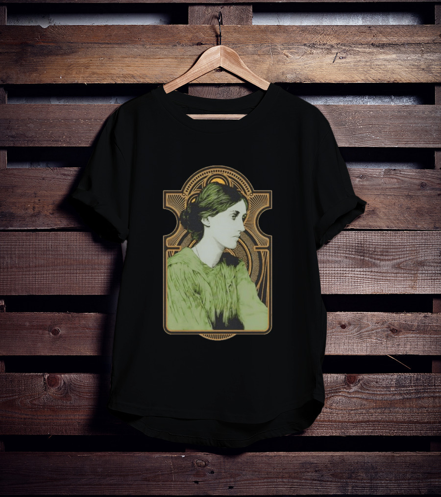 Virginia Woolf Nouveau Art Deco Style Green Dress T-Shirt
