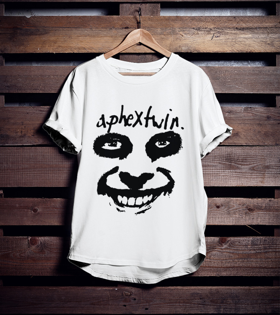 Aphex Twin Handwritten Logo With Distorted Face T-Shirt