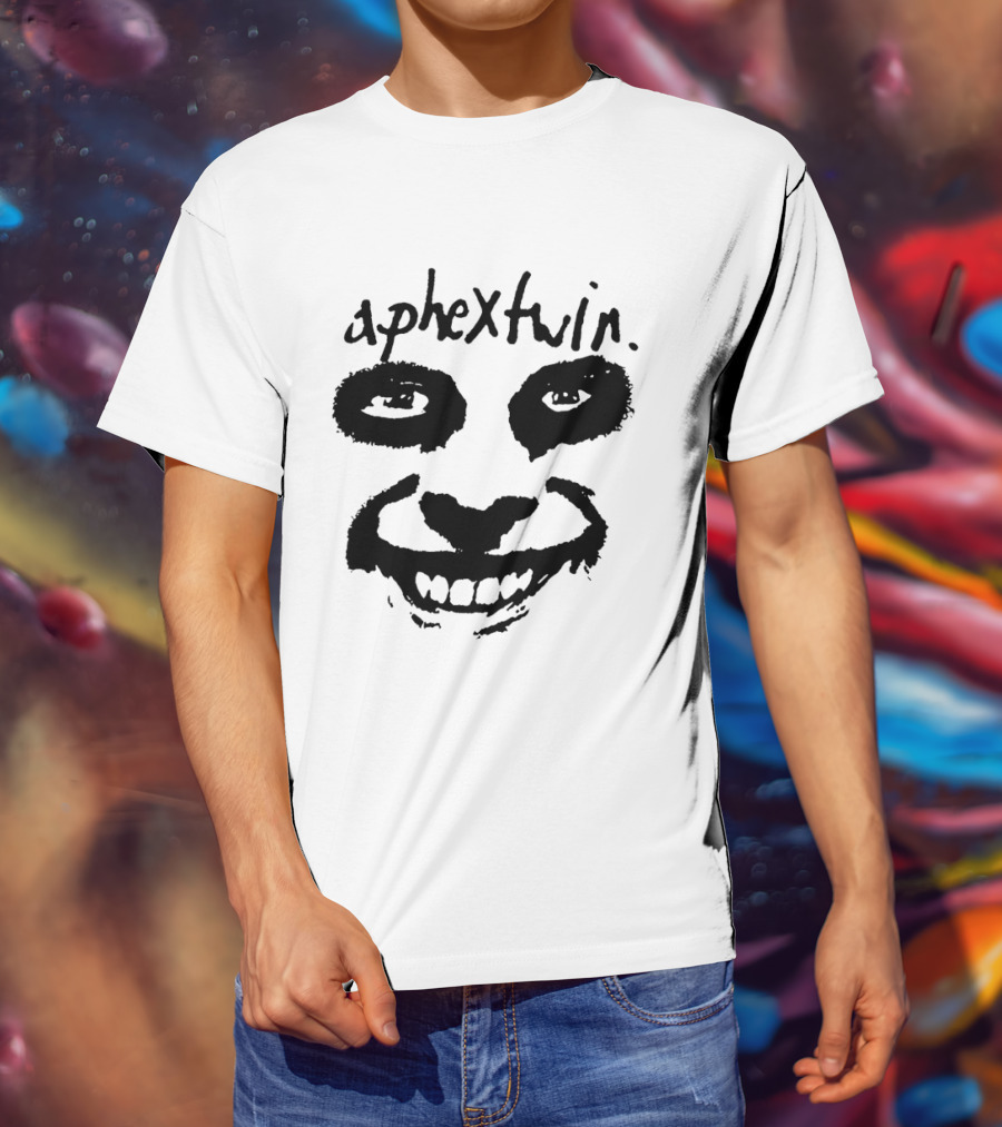 Aphex Twin Handwritten Logo With Distorted Face T-Shirt