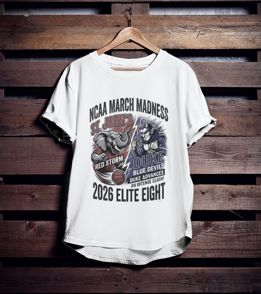 NCAA March Madness 2026 Elite Eight St. John's Red Storm Vs Duke Blue Devils T-Shirt