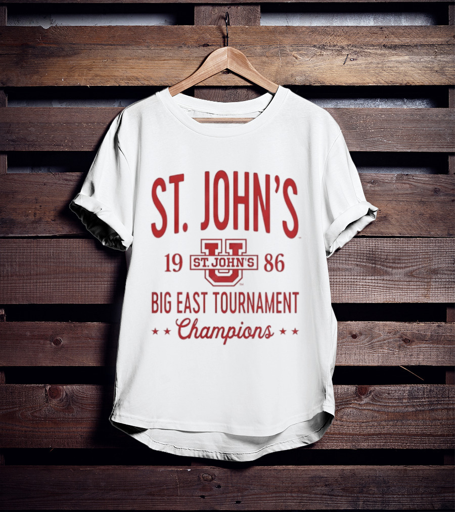 St. John's Red Storm 1986 Big East Tournament Champions NCAA Basketball T-Shirt