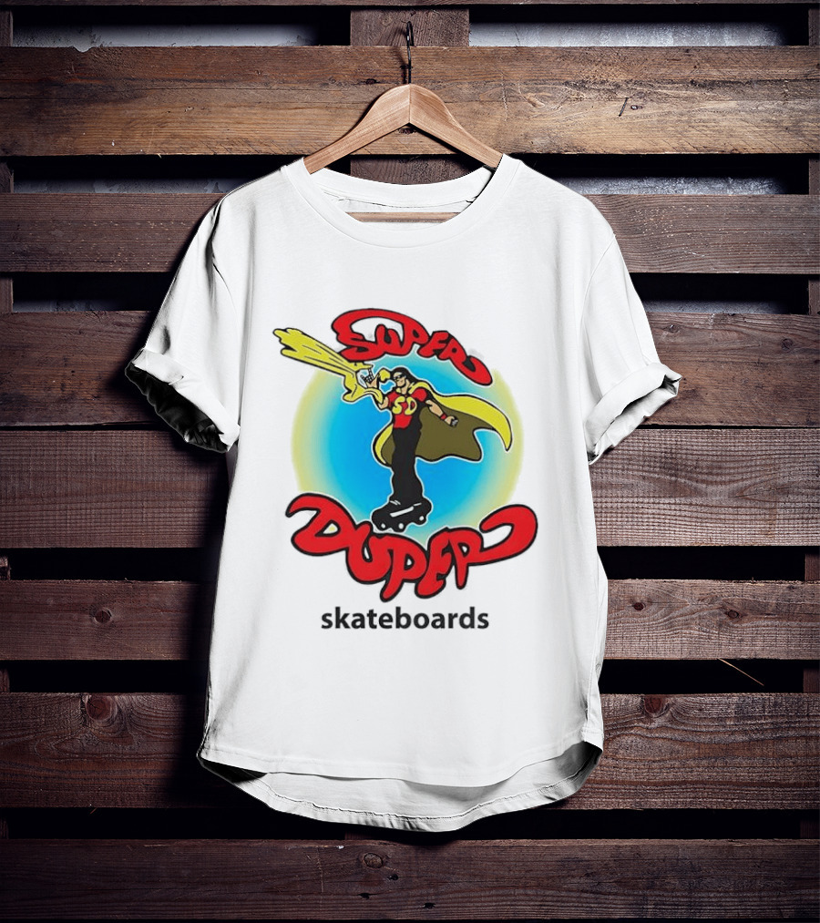 Super Duper Skateboards Comic Hero SD Cape And Lightning T-Shirt
