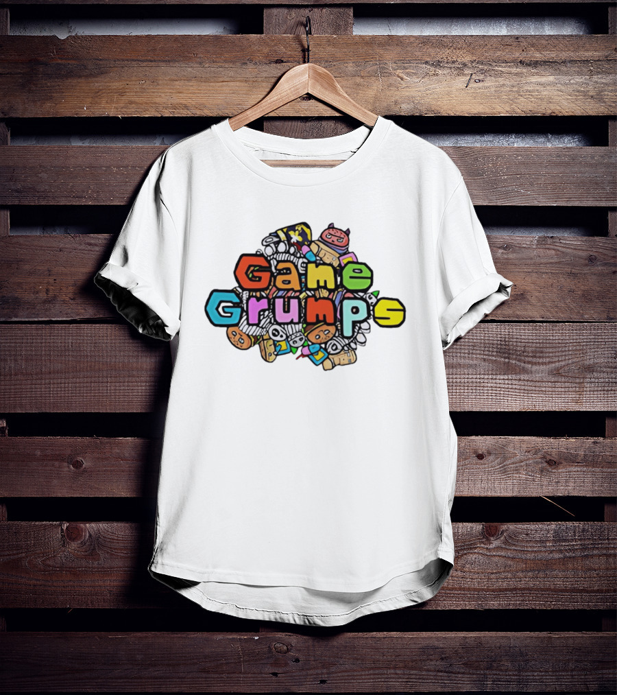 Game Grumps Colorful Cartoon Characters Pattern Collaboration 326 T-Shirt