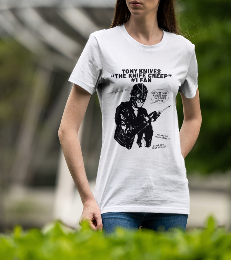 Tony Knives The Knife Creep Volume One Leather Jacket Mysterious True Crime Legendary Horror Movie Night Stalk Western Adventure T-Shirt