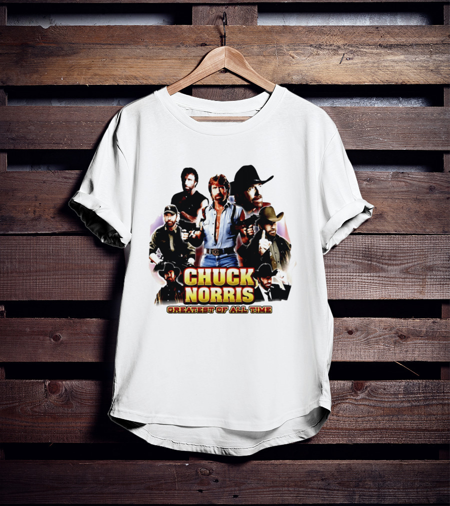 Chuck Norris Greatest Of All Time Retro Collage T-Shirt