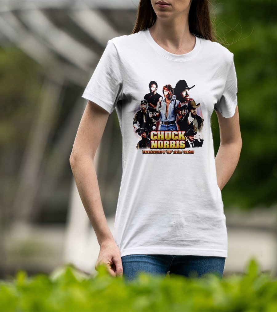 Chuck Norris Greatest Of All Time Retro Collage T-Shirt