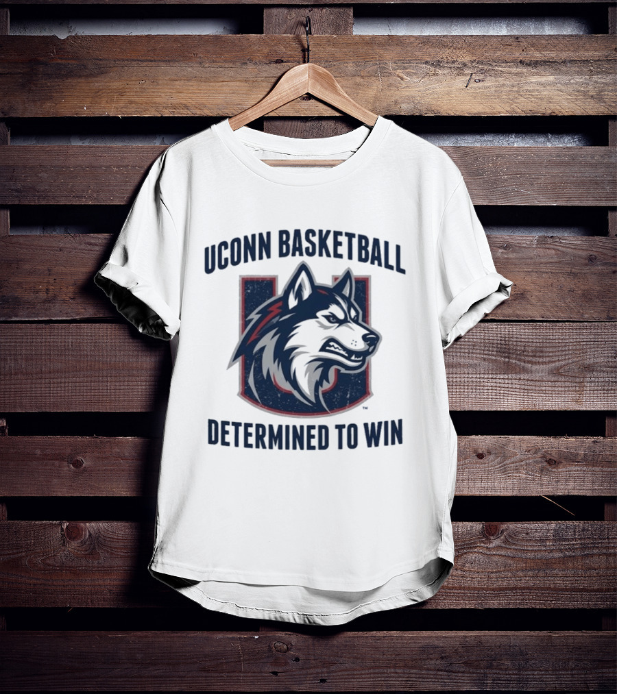 UConn Basketball Husky Determined To Win T-Shirt