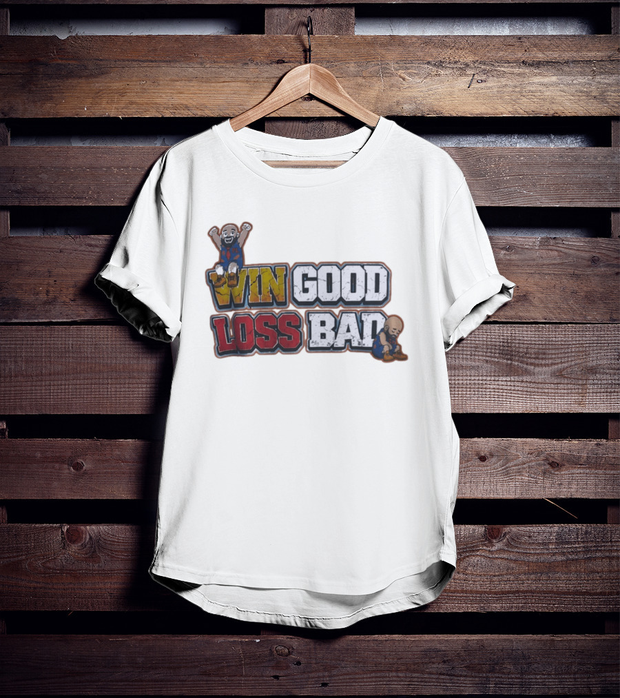 Win Good Loss Bad Basketball Cartoon Characters Sitting And Crying T-Shirt