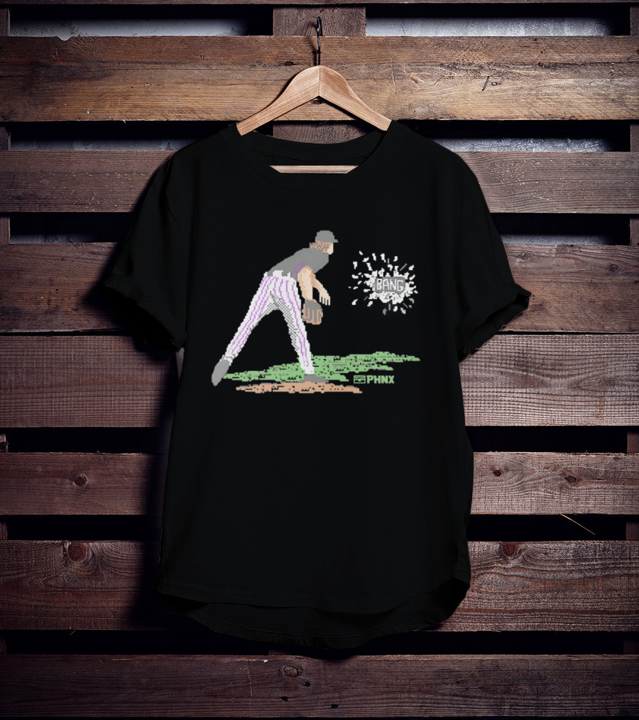 Arizona Diamondbacks PHNX 16 Bit Pixel Baseball Player Bang T-Shirt