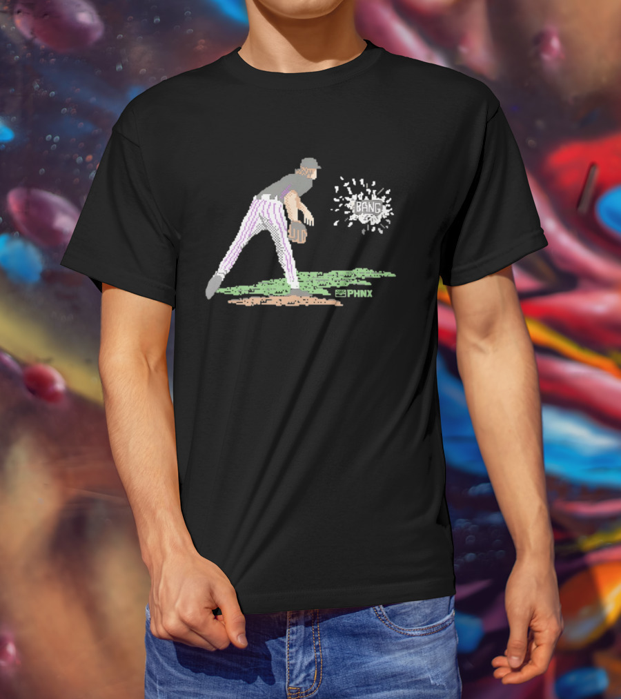 Arizona Diamondbacks PHNX 16 Bit Pixel Baseball Player Bang T-Shirt