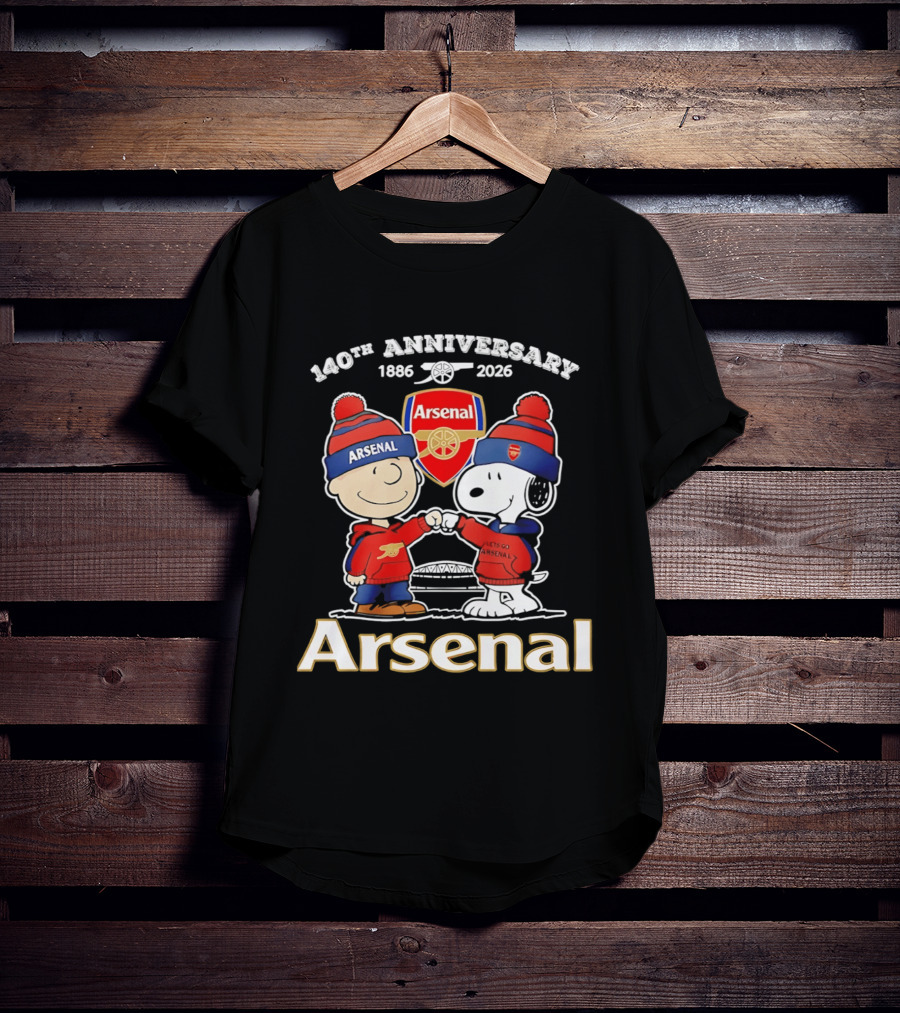 Charlie Brown Snoopy Arsenal 140th Anniversary 1886 2026 T-Shirt