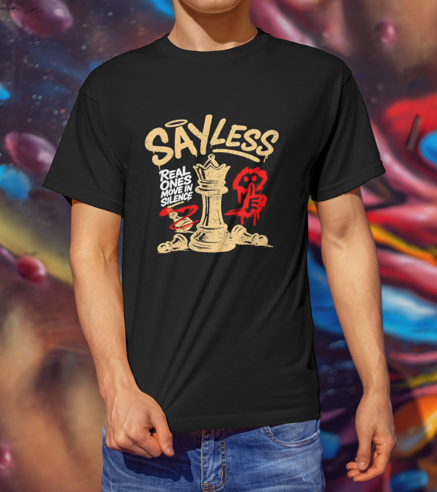 Say Less Real Ones Move In Silence Chess Piece And Red High Heels T-Shirt