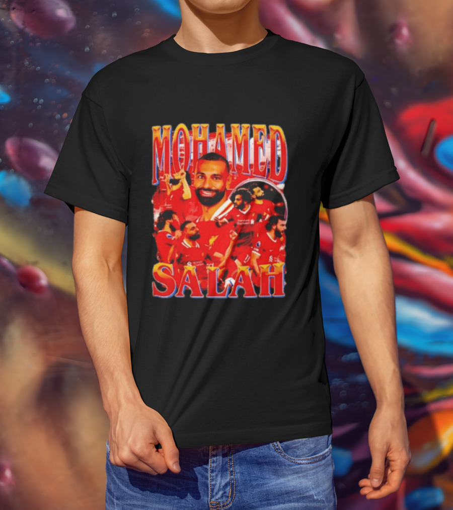 Mohamed Salah Liverpool Egyptian Football Star Celebratory Montage T-Shirt