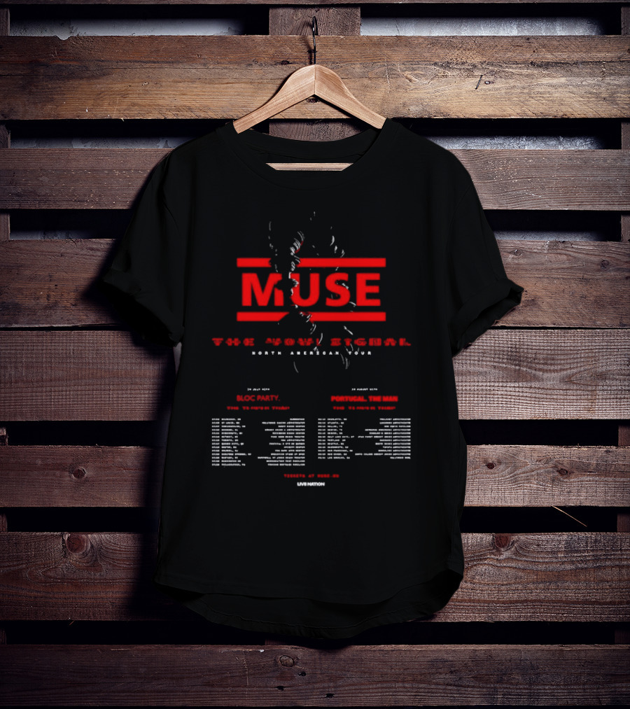 Muse The Wow Signal North American Tour 2026 Venue Dates Mack Minn Eddie Wright T-Shirt