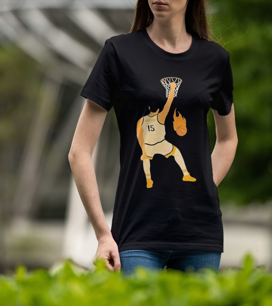 Nikola Jokic Denver Nuggets 15 Basketball Player Dunking Flame Ball T-Shirt