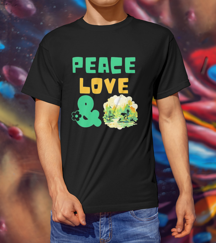 Peace Love And Nature Scenic Forest Scene T-Shirt