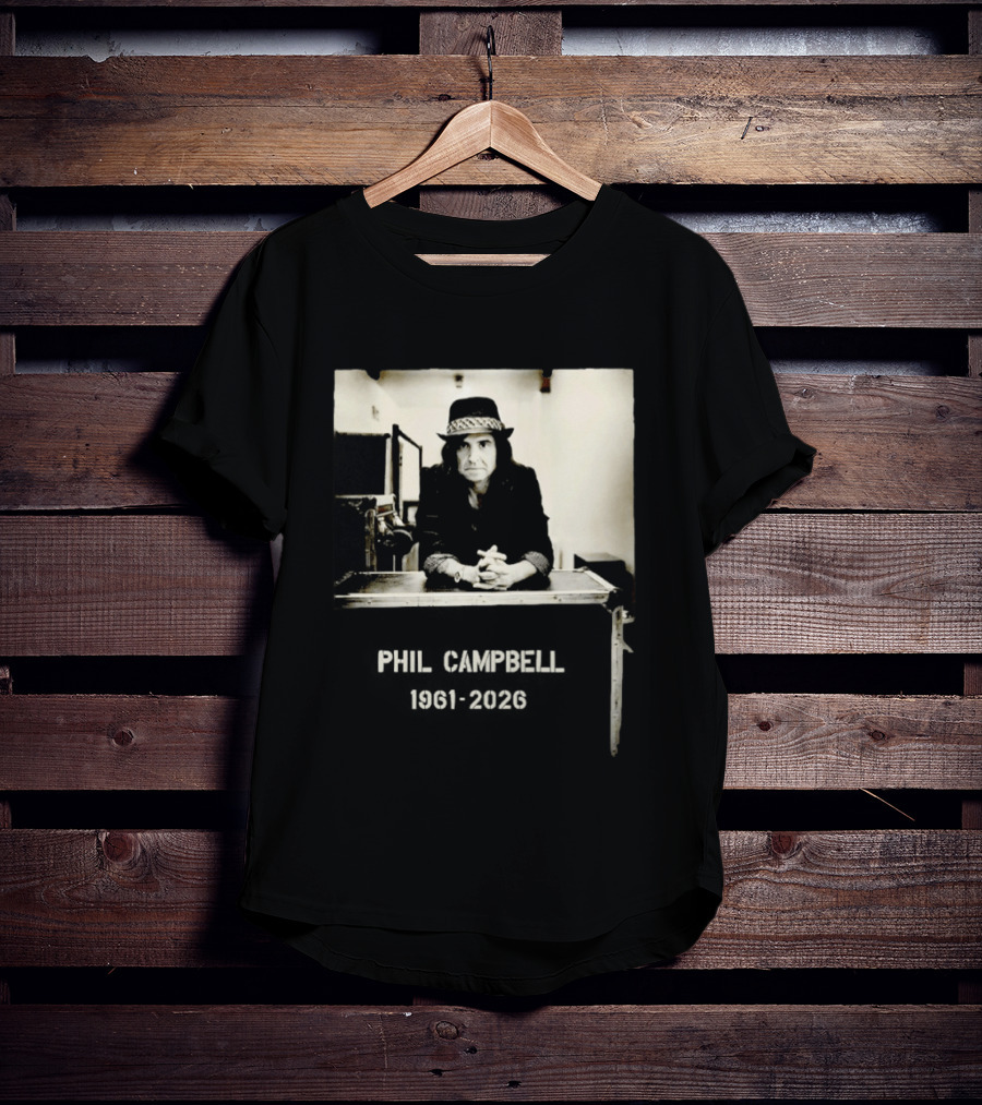 Phil Campbell 1961 2026 Retro Style Musician Hat Fashion T-Shirt