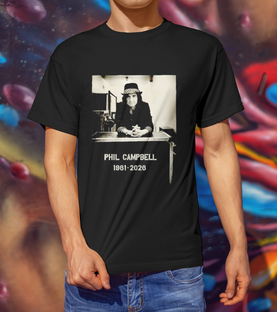 Phil Campbell 1961 2026 Retro Style Musician Hat Fashion T-Shirt