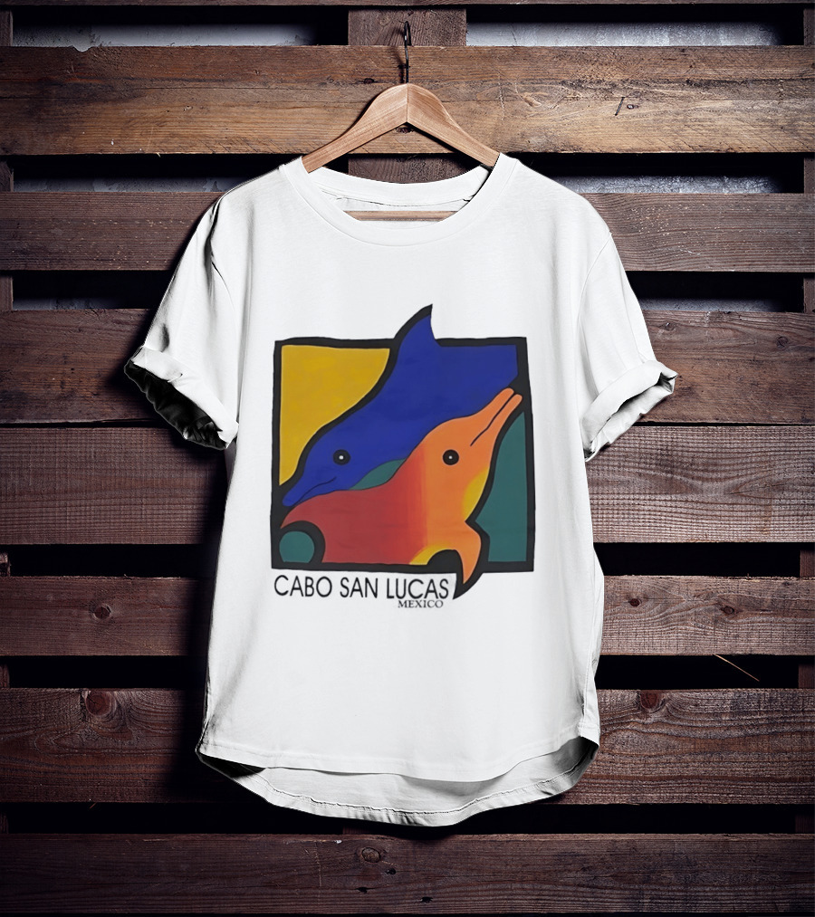 Cabo San Lucas Dolphin Colorful Art Mexico T-Shirt
