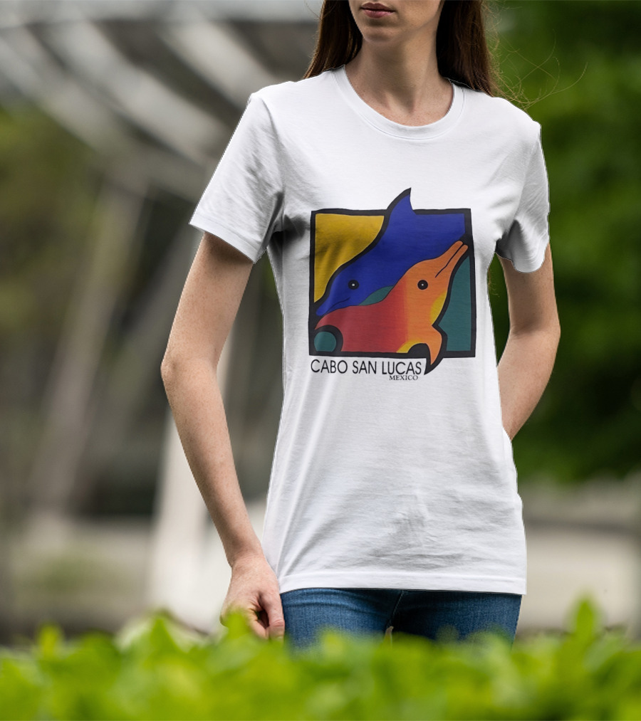 Cabo San Lucas Dolphin Colorful Art Mexico T-Shirt