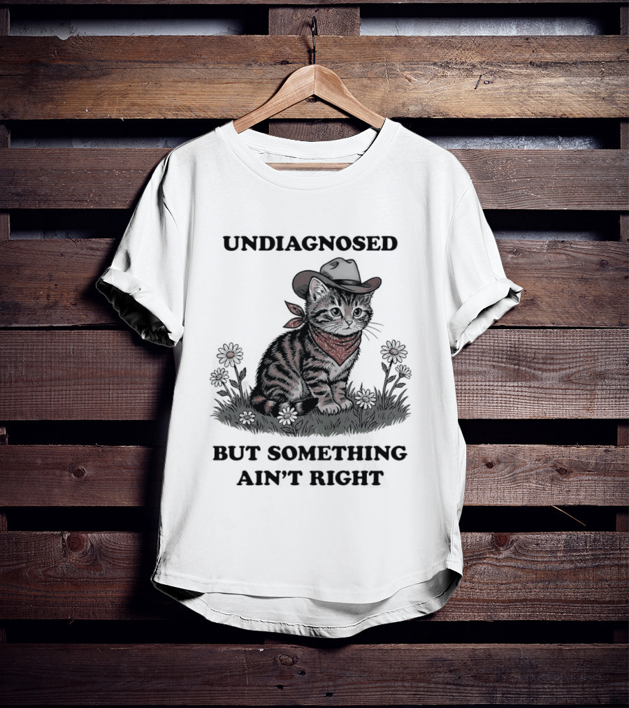Undiagnosed Cat Wearing Cowboy Hat But Something Ain't Right T-Shirt