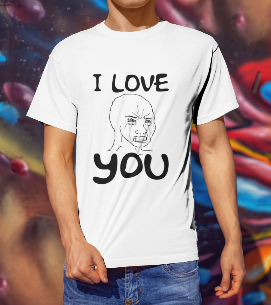 Wojak Crying I Love You Meme T-Shirt