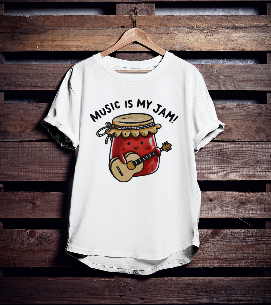 Jar Of Jam Playing Guitar Music Is My Jam T-Shirt