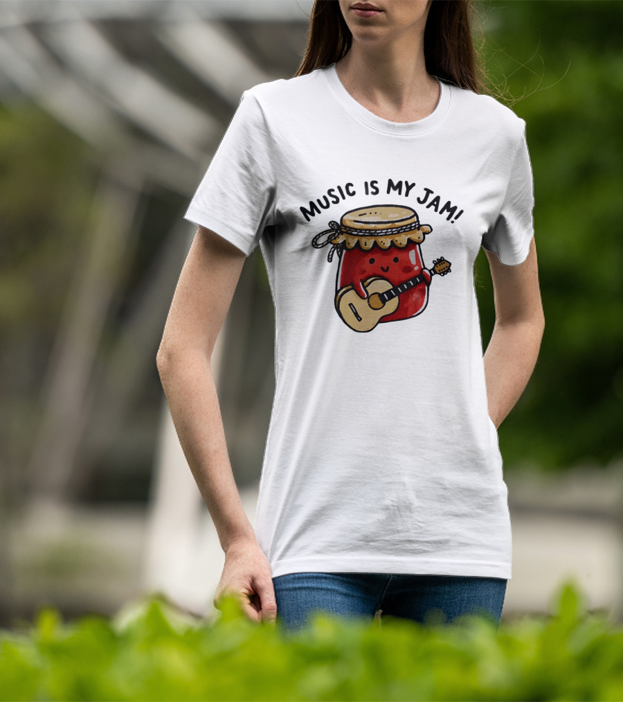 Jar Of Jam Playing Guitar Music Is My Jam T-Shirt