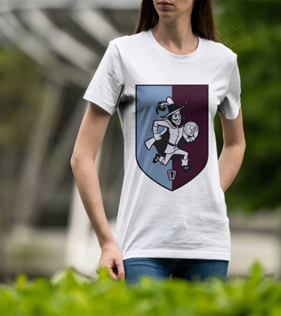 The Villan Football Mascot With Ball And Shield T-Shirt
