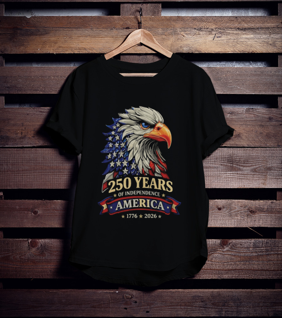 250 Years Of Independence America 1776 2026 Bald Eagle Celebration T-Shirt