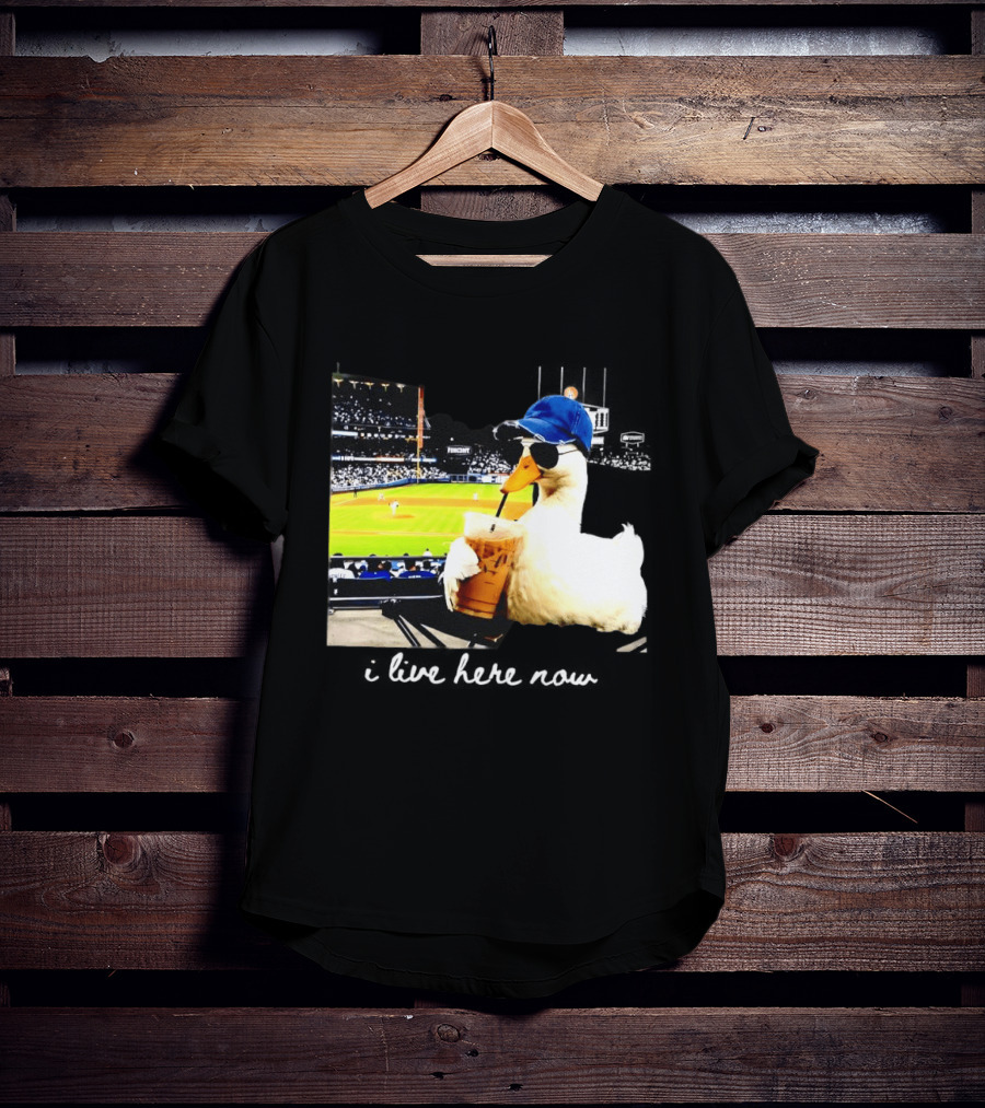 I Live Here Now Goose Ballfield Travel Baseball Softball Tournament T-Shirt