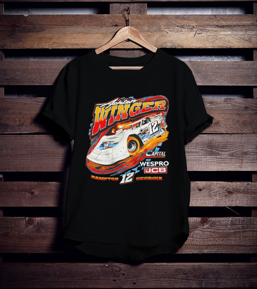 Ashton Winger Racing Capital Sports Construction Hampton Georgia 12 Car Wespro JCB T-Shirt