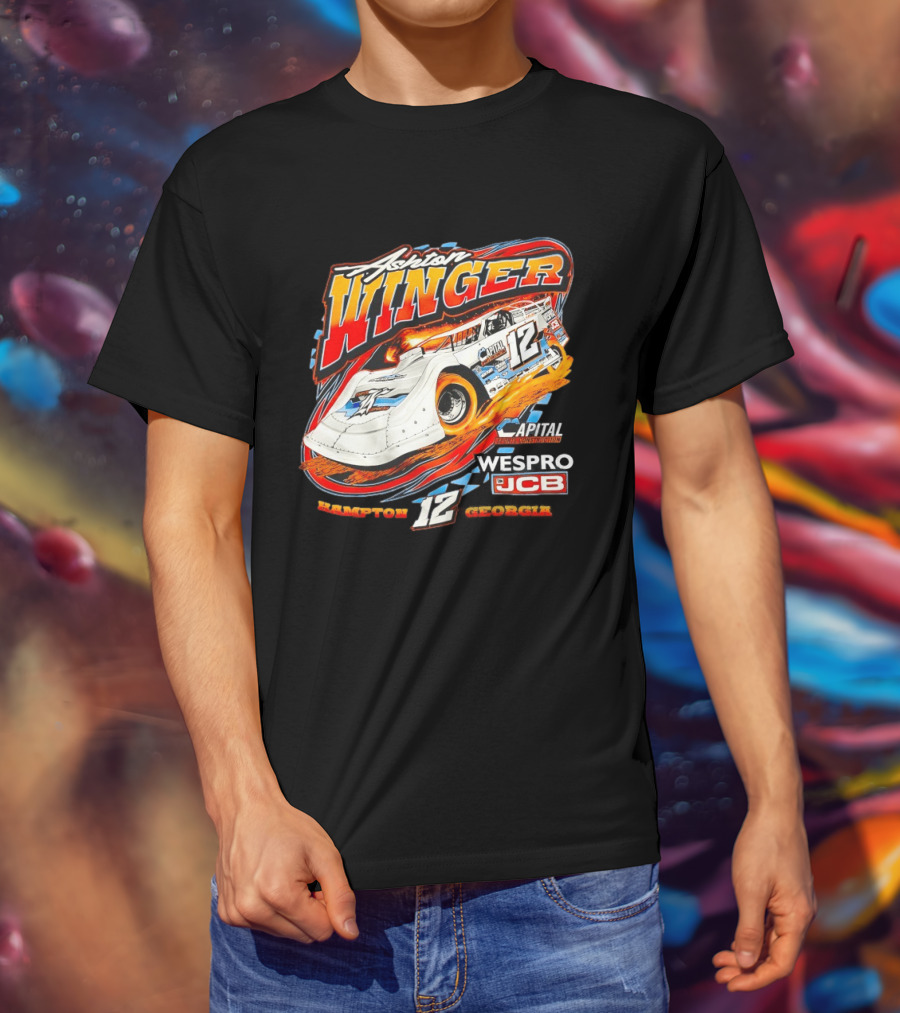 Ashton Winger Racing Capital Sports Construction Hampton Georgia 12 Car Wespro JCB T-Shirt