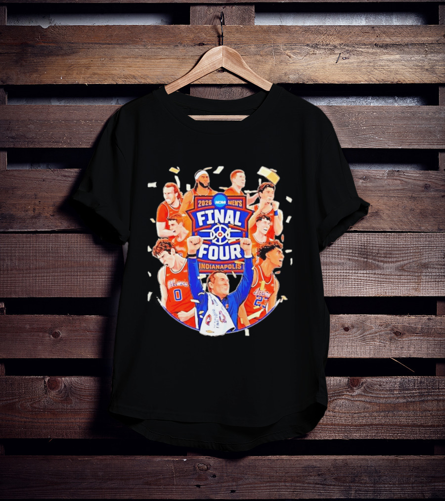 2026 NCAA Men's Final Four Indianapolis Illinois Fighting Illini Basketball T-Shirt