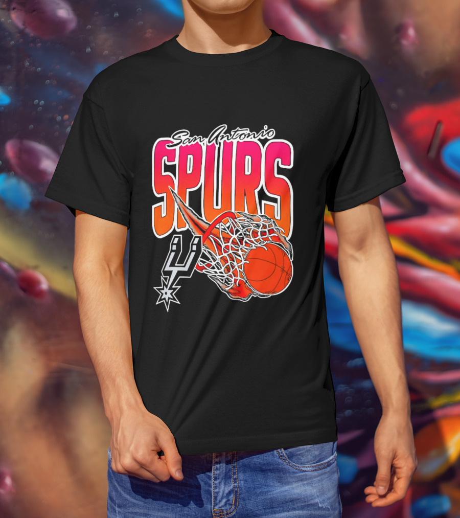 San Antonio Spurs Basketball 2026 Fireball Net T-Shirt